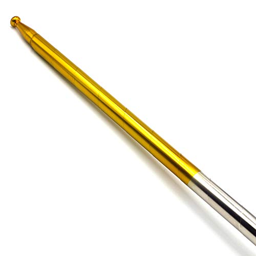 OUERMAMA Metal Appearing Cane Magic Pocket Staff for Professional Magician Stage Close-up Magic Trick Magic Accessories (Golden Silver, 59")
