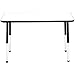 Amazon Basics Dry-Erase 24 x 48 Inch Rectangular School Activity Kids Table, Ball Glide Legs, Adjustable Height 19-30 Inch, White Top/Black Edge