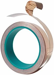 Copper Foil Tape with Conductive Adhesive 1” inch, x 12yards, 2.76mil thick, Strong, 3” Core - Electrical Repairs, Paper Circuits, Stained Glass, Grounding, Guitar, EMI Shielding, Soldering &amp; More
