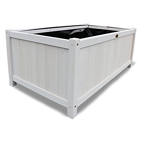 HABAU Pflanzkasten, hellgrau, mit Pflanzfolie, 79 x 46 x 35 cm – Bild 3