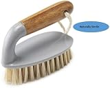 Addis Floor and Tile Scrub Brush Iron Style Bamboo Handle Grey Natural 13x5x6.5 view 4