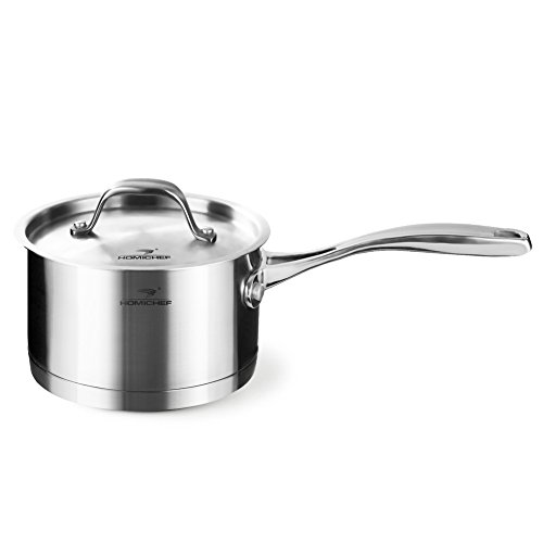 HOMI CHEF Matte Polished Nickel Free Stainless Steel 1.75 QT Sauce Pan