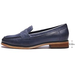 Mona flying Women's Leather Penny Loafer Casual