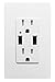 Micmi 24W 4.8A Dual High Speed USB A Wall Outlet, 15 Amp TR Receptacle w/Wall Plate, UL Listed (1, White, 15Amp 24W USB A)