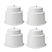 Amarine Made (Set of 5) White Recessed Drop in Plastic Cup Drink Can Holder with Drain, for Boat
