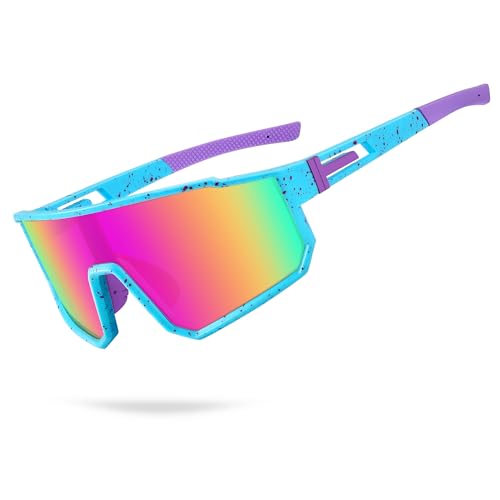 Derowern Baseball-Sonnenbrille für Kinder, polarisiert, UV400-Schutz, Brille für Jungen und Mädchen, Softball, Radfahren, Bunte Gläser