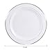 Supernal Professional Box Grater9 Party Pack Plastic Lunch Plates, Plastic Plates for Dinner Party or Wedding, 23cm Plastic White Plates with Silver Trim,Supernal (9