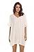 HIMONE Women's Floral Lace Beach Bikini Cover-up White OS