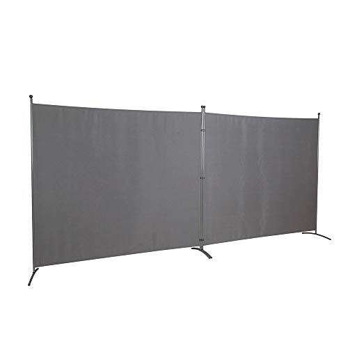 STEELAID Room Divider Office Partition Classroom and Dorm Privacy Screen Double Unit (Grey) Combined Dimensions 142" W X 72" H