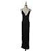 Flymall Deep V-neck Backless Strap Maxi Tank Split Side Dress(L,Black)