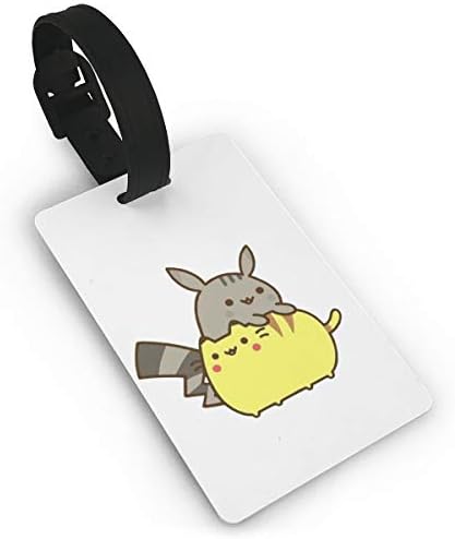 Mini Luggage Tag Pusheen Cat PVC Business Card Holder for Baggage Bag Name Address ID Label Travel Identifier Accessories
