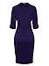 KISSMODA Womens Elegant Slim Fit Midi Work Dress One-Piece Lapel Bodycon Pencil Dresses Half Sleeve