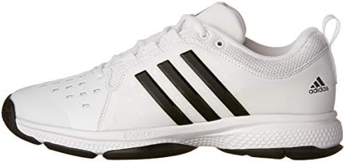white and black adidas tennis shoes