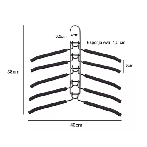 LUKANATO Ganchos para Ropa, 2 Piezas Ganchos para Pantalones Multicapa Desmontable, Perchas Plegables Multifuncionales para Jerseys, Camisas y Trajes