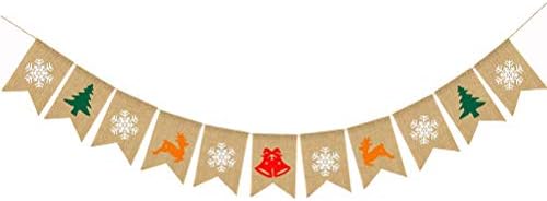 EMILF-christmas Ddecorations EMILF Home Arpillera Bandera de Navidad