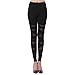 RieKet Womens Sexy Solid Color Bandage Mesh Leggings (One Size, Black)