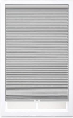 DEZ FURNISHINGS Cordless 1.5" Blackout Cellular Shade, Sterling Gray, 54" W x 3…
