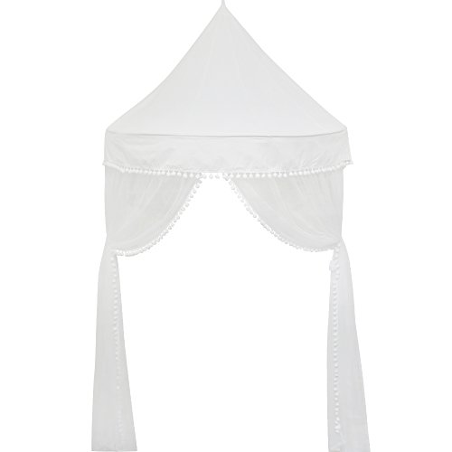 Lebze Hanging Bed Canopy Mosquito Net for Kids Baby Crib, White Kids Play Tent Indoor Outdoor Dome Princess Castle, Diameter 100cm / 39.4inch