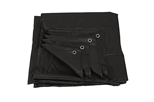 Juvale Waterproof Multipurpose 210D Oxford Fabric Tarp Dry Covering for Camping, Outdoor Events, Emergency Situations or Acting Prop, Black - (79.25 x 76.5 inches)