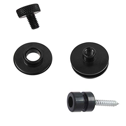 Wolfride 4PCS Guitar Strap Locks Bass Strap Lock Buttons Black