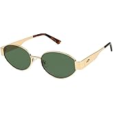 SOJOS Retro Oval Sunglasses for Women Trendy Classic Shades UV400 Protection SJ1256