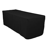Revelae 6 Foot Black Fitted Tablecloth