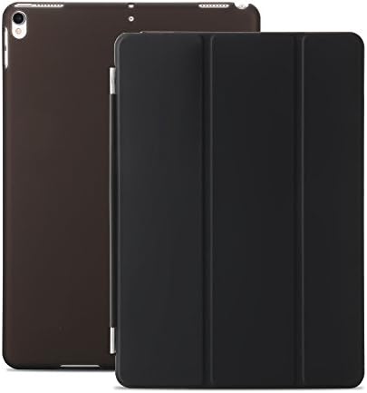 iPad Pro 10.5 Case, XULIS Two-Piece Separated Design Stand Transparent Back Cover Slim Auto Wake up/Sleep Function Protective Case for Apple iPad Pro 10.5 2017 Release (Tri- fold Black)