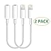 iPhone 7/8/X Jack Adapter[2 Pack], BYXN, Lightning to 3.5 mm Headphone Jack Adapter, iPhone 7/7 Plus Adapter, iPhone 8/8 Plus Accessories, Connector for iPhone X,iPod Touch, iPad and More (White)