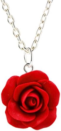 Le Sweeties Scented Miniature Food Jewelry Aromatherapy Jewelry Miniature Flower Pendant Necklace (Red Rose (Unscented))
