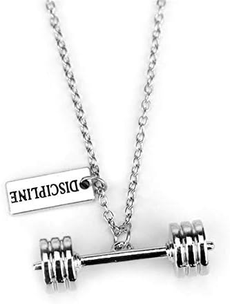 Fitness Gym Pendant Necklace Alloy Bodybuilding Barbell Dumbbell DIY Necklace Jewelry