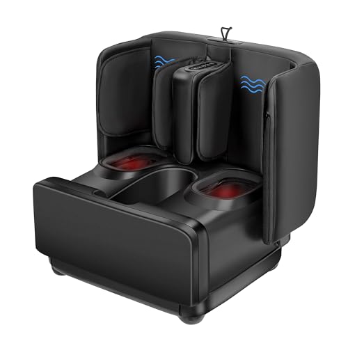 COMFIER 2 in 1 Foot Massager Machine,Shiatsu Foot and Calf Massager with Heat,Kneading,Vibration,Compression Massagers for Feet,Ankle,Leg,Tired Muscles & Plantar Fasciitis,Gift for Men Women