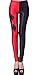 RiverPanda Harley Quinn Print Ankle Length Leggings - Red/Black, Small-Medium