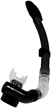 Fishtown Diving Snorkels – 17.5 inch Dual Valve Easy Breathe Snorkel, Reduces Water Intake, Mouthpiece Swivels for Optimum Comfort, Ideal for Water Sports Orca Black