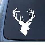 DEER HEAD - Hunting Buck - Car, Truck, Notebook, Vinyl Decal Sticker #1174 | Vinyl Color: White