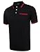 Coofandy Mens Casual Short Sleeve Contrast Striped Classic-Fit Golf Polo Shirt