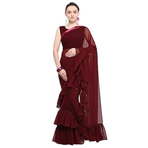 Womanista Women’s Synthetic with Blouse Piece 7510 Sarees (FS9636_Maroon_OneSize)