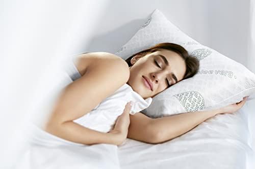 Textilhome 2 Cuscini Memory Foam Cervicale 75 cm Aloe Vera Sfoderabili