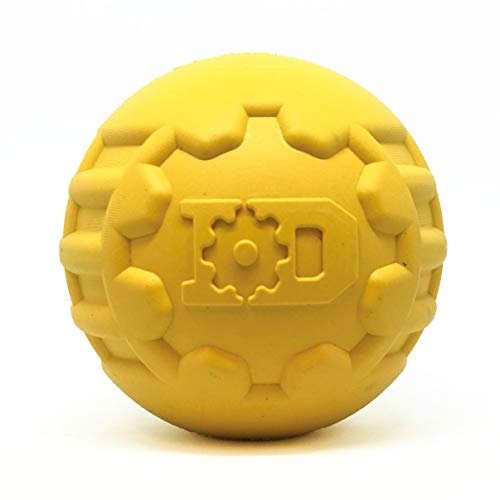 Industrial Dog by SodaPup - Natural Rubber Ultra-Durable Chew Ball - Chew Toy -Made in USA - for The Most Aggressive Chewers - Yellow - Large