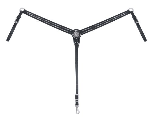 Weaver Leather Back in Black Tapered Ring-in-Center Breast Collar, Black