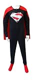 Superman / SuperGirl Black Onesie Footie Pajama with Cape for men