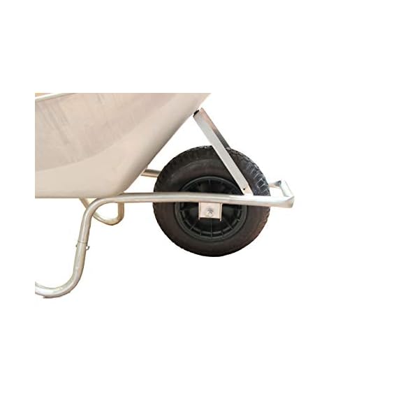 TrutzHolm® Schubkarre 250 kg 100 Liter Stahllwanne 4 Lagen Luftbereifung auf Stahlfelge – Bild 8