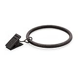 Ivilon Drapery Curtain Clips with Rings - Set of 14 Decorative Drapery Rings Curtain Clip Rings with Strong Clips 2" Diameter - Color Oil Rubbed Bronze (ORB)
