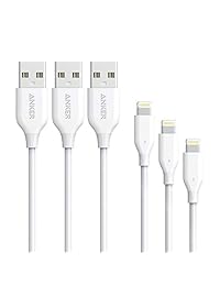 Anker PowerLine Cables de iluminación, con certificación Apple MFi, 3 unidades: 3 pies 6 pies 10 pies, para iPhone X   8   8 Plus   7   7 Plus   6   6s Plus 5s   5, iPad mini   4   3   2, iPad Pro Air 2