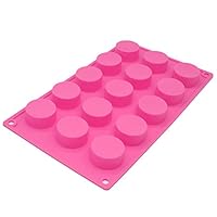 X-Haibei Round Bar Silicone Mold Chocolate Mini Guest Sample Soap Making Dia.1.5inch inch/cell