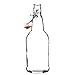 Easy Cap Beer Bottles - Kombucha Bottles - 16 oz. - Clear flip top 6 pack - EZ Cap -- Original Cherry Blossom Hardware Bottles (6, Clear Mason Jar Bottles)