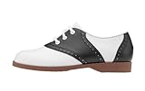 Hip Hop 50s Shop Girl Saddle Oxford Black/White Shoes, 11 M US Child