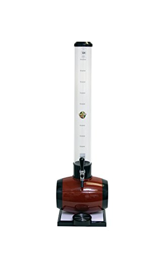 Beer Tubes Keg Barrel Beverage Tower Dispenser with Commercial Tap, 100 oz. Tall Tube, Brown, BEB-32-C