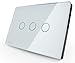 NIMTEK US/AU Standard, Switch VL-C303-81, 3 Gang 1 Way, 110~250V Smart home, Crystal Glass Panel, Touch Screen Control Wall Light