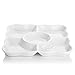 Dowan Divided Serving Trays, Porcelain Serving Dishes for Parties, Set of 2, Dishwasher Safe, 9.4 Inch Perfect for Chips and Dip, Veggies, Snacks, White, Pack of 2