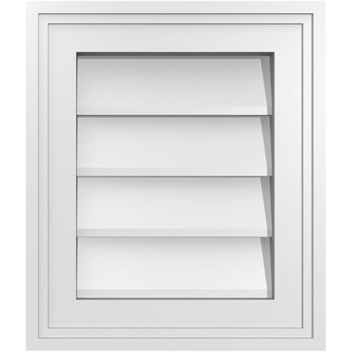 12"W x 14"H Rectangle Surface Mount Signature Urethane Gable Vent: Non-Function…